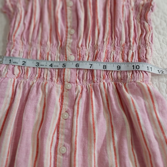 Universal Thread Blend Linen and Rayon Pink and White Striped Dress - Picture 6 of 11